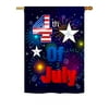Breeze Decor H111089-BO Fireworks July 4th Americana Fourth of Impressions Decorative Vertical 28" x 40" Double Sided House Flag