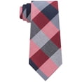 thumbnail image 1 of Tommy Hilfiger Cravates Classiques à Carreaux Buffalo pour Hommes, Rouge Foncé, 1 of 1