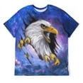 thumbnail image 5 of LAOLIUSN Funny USA Bald Eagle T-Shirt American Flag Style Graphic Tee Shirt，S-4XL, 5 of 7
