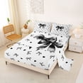 thumbnail image 2 of Erosebridal Girly Black Bow Bed Sheets, Cute Love Heart King Sheets, 4-Piece, 2 of 5