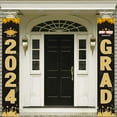 thumbnail image 4 of Harlier Graduation Porch Sign Banner, Green and Gold 2024 GRAD Door Banner, Class of 2024 Congrats Grad Hanging Banner Flag for High School and College Graduation Party Decorations, 4 of 9