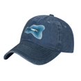 thumbnail image 2 of Mens Baseball Cap, Outdoor Casual Sports Cap Classic Curved Brim Hat - Adjustable Cowboy Hat, Sea Animal Whale- Navy Blue, 2 of 8