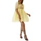 thumbnail image 4 of Sunloudy Vestido de princesa de malla para mujer, Adultos Transparente Color sólido Manga farol Cuello cuadrado Una pieza Sunloudy S, M, L, 4 of 9