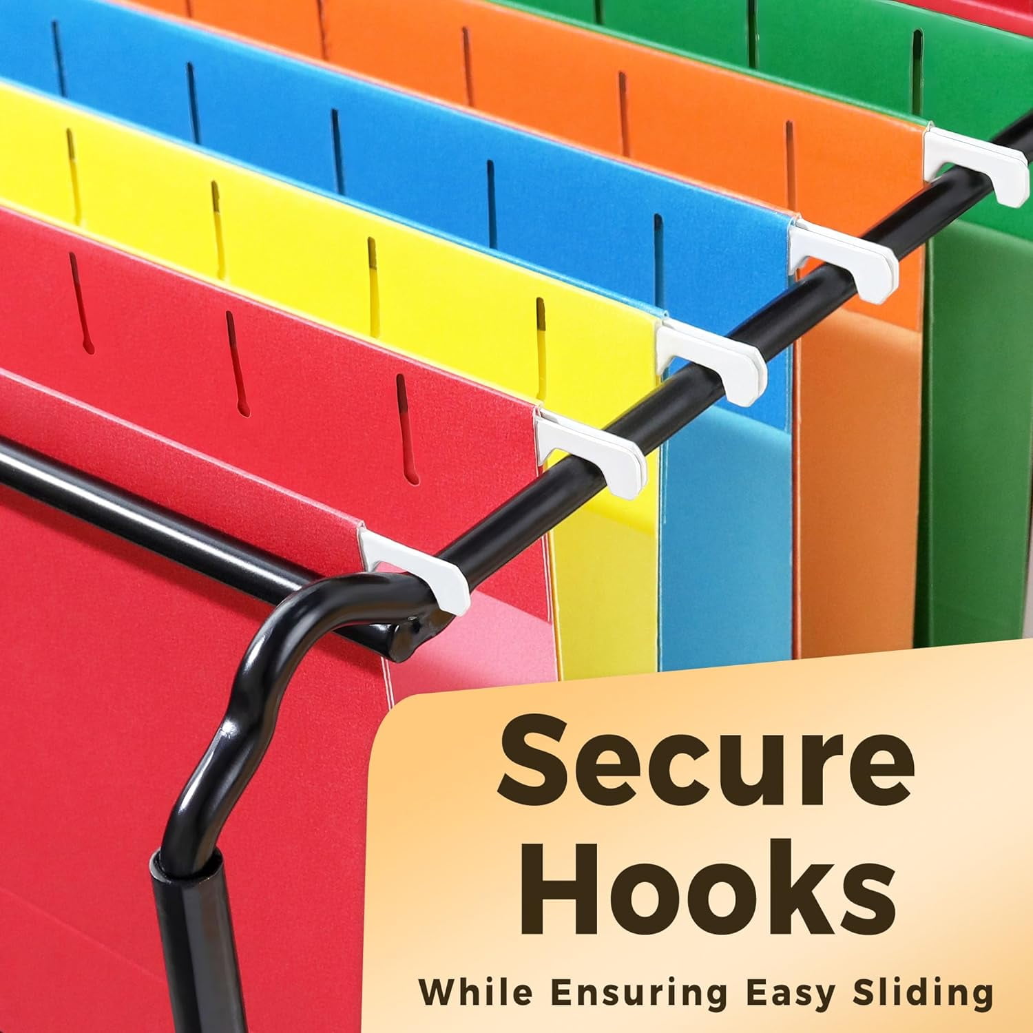 Hanging File Folders Extra Capacity Assorted Colors, 25 Pack Letter Size File Folders with 1/5-cut Tabs, Heavy Duty 2 Inch Expansion, Stay Organized for Your Home and Office Bulk File