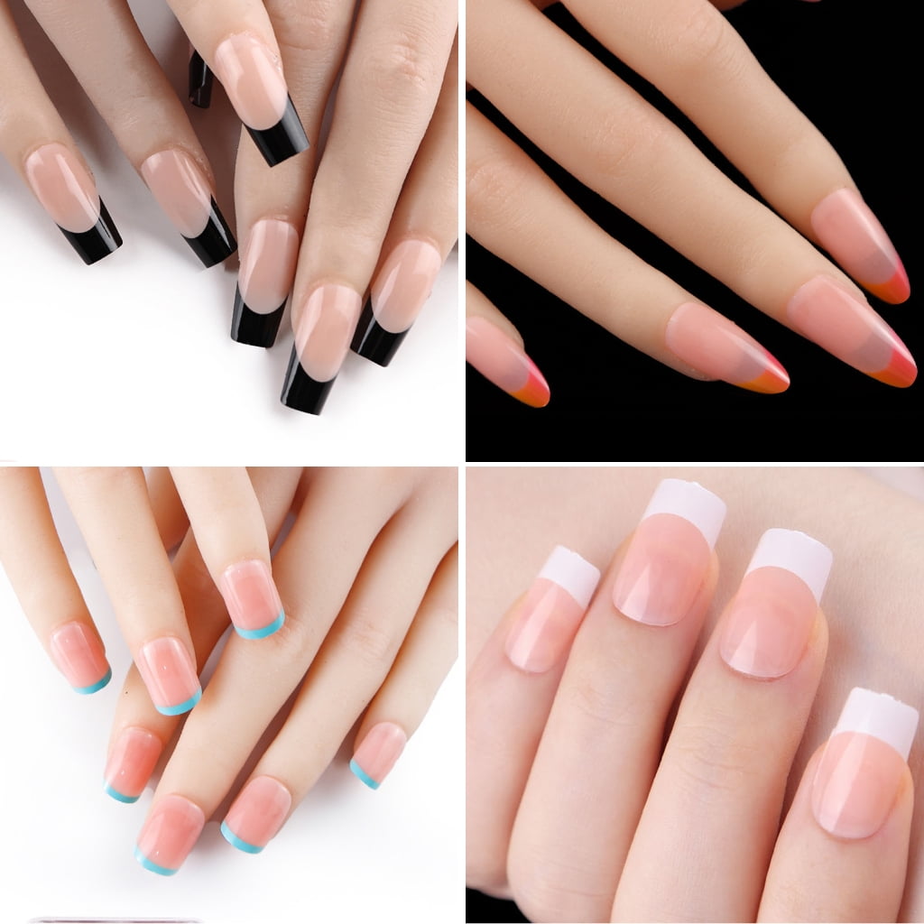 600x Press On Nail Almond False Nails French Tip False Nails Ballerinas Nails