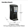 Hamilton Beach Programmable 12 Cup Dispensing Coffee Maker, Black with Stainless Steel Accents, 48464