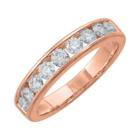 3/4 Carat Channel Set Diamond Wedding Band Ring in 14K Rose Gold (Ring Size 6.25) (I1-I2 Clarity)