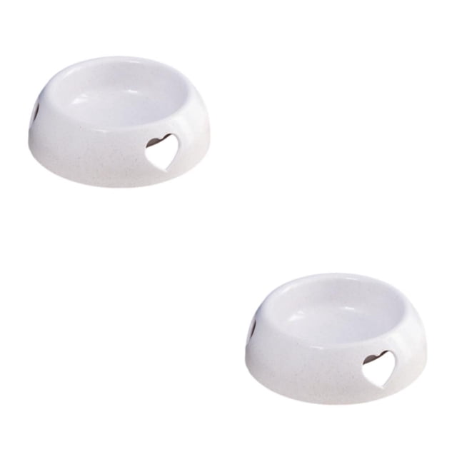maskred Cute And Fashionable Love Shaped In Plastic Dog Bowl And Multiple grey large size 2Set
