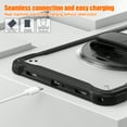thumbnail image 6 of Dteck Case for Samsung Galaxy Tab A9 Case 8.7 Inch 2023, Heavy Duty Rugged Drop Protection Impact Resistant Shockproof Cover with Rotating Stand, Hand/Shoulder Strap,Black + Clear, 6 of 7