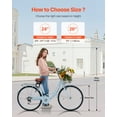 thumbnail image 3 of VEVOR 26-Inch Cruiser Bike 7-Speed Light Blue Beach Cruiser Bike with Basket, 3 of 9