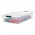 thumbnail image 3 of Rubbermaid Storage Tote, Clear, 29 in L, 17 3/4 in W, 6 1/8 in H, 10.25 gal Volume Capacity, 3 of 3