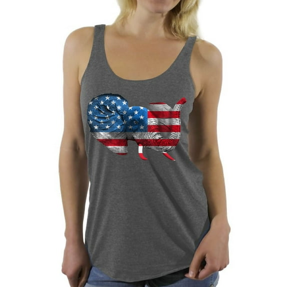 Awkward Styles Women's American Flag Cute Elephant Graphic Racerback Tank Tops 4th Of July Party USA Flag
