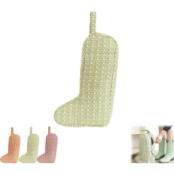 The Boot Bag Of Your Dreams, Portable Tall Cowboy Boots Storage Bags, Pretty, Practical And Scuff-Free For Travel And Closet Storage (Green)