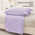 thumbnail image 6 of Beartech Solid Color Quilt Set Twin Size Light Purple Bedspread Coverlet Microfiber Bedding Lightweight Reversible Set,Soft Bedding for All Seasons, 6 of 7