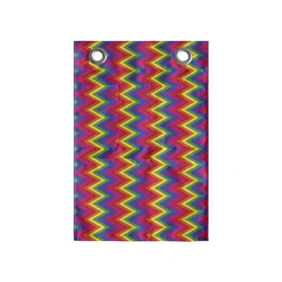 Groovy Hanging Pocket Organizer, Rainbow Zig Zag Vertical Chevron Pattern Geometric Striped Repeat Vibrant Colors, Printed Polyester Storage Bag with Pockets, 14" x 20", Multicolor