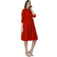 thumbnail image 3 of eloria Women Summer A-Line Button Down Casual Short Midi Dress Color: Red|Size: XXL, 3 of 7