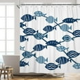 thumbnail image 2 of Waterproof Shower Curtain Fish Blue Ocean Polyester Waterproof Shower Curtain Set for Summer Bathroom Decor with Hooks 36"W x 72"L (Pack of 1), 2 of 6