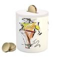 thumbnail image 1 of Teen Room Piggy Bank, Fashion Models Walking on Runway Girly Colorful Abstract Sketch Art Design, Ceramic Coin Bank Money Box for Cash Saving, 3.6" X 3.2", Multicolor, by Ambesonne, 1 of 4