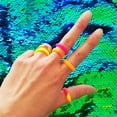 thumbnail image 6 of Neon Orange Yellow Pink Swirl Breathable Silicone Ring 4mm Bandwidth, 6 of 6