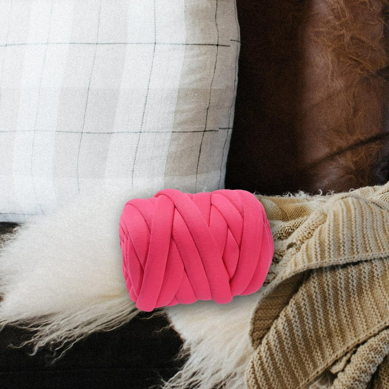 0.55lbs Chunky Yarn Bulky Yarn Thick Hand Knitting Tube Yarn Giant Yarn for Arm Knit Pet House Handmade Blanket Crocheting DIY Throw Pillow Rose Red Walmart