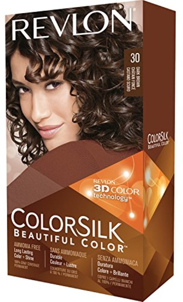 Revlon ColorSilk Hair Color, 30 Dark Brown 1 ea (Pack of 6) 