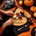 thumbnail image 2 of Lksixu Halloween Wooden Cutting Board for Kitchen, 10"x12" Pumpkin Shaped Serving Tray, Farmhouse Gothic Charcuterie Board, Halloween Decorative Food Dish Platter for Party Holiday, 2 of 6