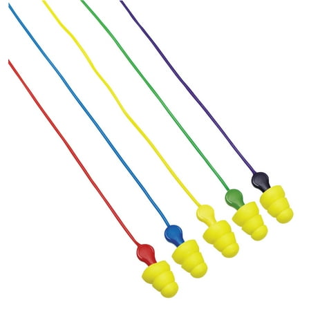 E-A-R Ultrafit Plus Earplugs, Elastomeric Polymer, Corded, 100 pair per box