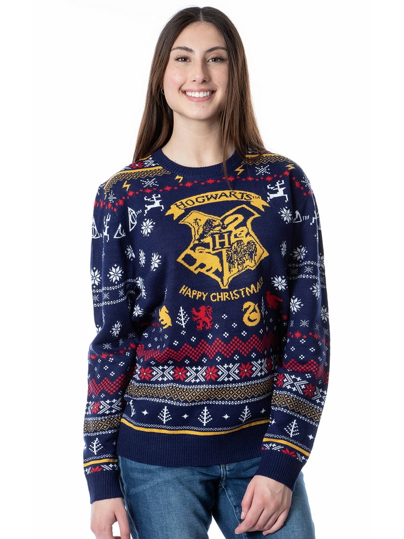 Harry Potter Men's Hogwarts Happy Christmas Ugly Holiday Knit