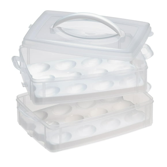 Porta huevos Snapware Snap 'N Stack, 2 capas, 24 huevos de plástico