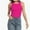 Hotpink, variant on Womens Sleeveless Racerback High Neck Casual Basic Ribbed Fitted Tank Top