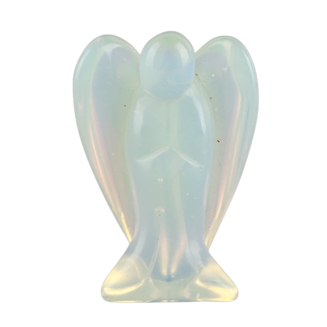 Natural Energy Charged Guardian Angel Shape Crystal Healing Stone Gift(Opal)