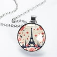 thumbnail image 2 of Eiffel Tower Stunning Glass Circular Pendant Necklace - Fashionable and Elegant Necklaces for Women, 2 of 5