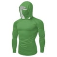 thumbnail image 2 of Aboser Muscle Sun Shirts for Men Long Sleeve Raglans Hoodies Active Outdoor Hiking Golf Shirt SPF UV Protection Hoodie Plus Size Athletic Workout Tops Green M, 2 of 9