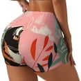 thumbnail image 1 of Balery Colorful Cat With Flowers Pantalones cortos de entrenamiento estampados para mujer, sin costuras, ajustados, para gimnasio, yoga, correr, deportes, ejercicio activo, fitness.-Large, 1 of 8