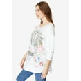 thumbnail image 3 of Roaman's Women's Plus Size Travel Graphic Long Sleeve Tee, 3 of 6