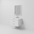 thumbnail image 3 of Castor 30 in W White Single Bath Vanity Cultured Marble Top, 28 in Mirror and Faucet Set, 3 of 6