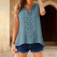 thumbnail image 2 of Outfmvch Cotton Linen Tank Tops for Women Floral Gauze Sleeveless gauze tops for women Wide Strap Tank Tops Embroidered Gauze Tops Tunic Top Mexican Embroidered Gauze Shirts Dressy Blouses Green L, 2 of 9