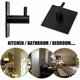 thumbnail image 4 of 4 piezas, gancho para toallas autoadhesivo, negro, gancho para bata, gancho de pared, acero inoxidable, baño y cocina, toallero, perchero, sin perforación, 4 of 5