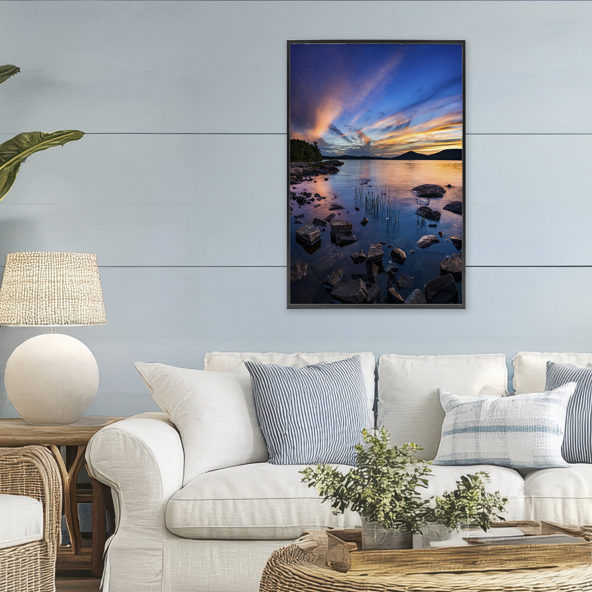 Stupell Industries Sunrise on Piseco Lake Black Framed Giclee Art, design by Jonathan Zaharek