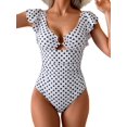 thumbnail image 1 of Traje de baño de una pieza para mujer con control de barriga y volantes para adelgazar, 1 of 5
