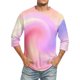 thumbnail image 1 of Men's Solid Color Round Neck Three Quarter Sleeve Top T-shirt XL, 1 of 4