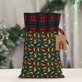 thumbnail image 5 of Rocae Cartoon Dino Print Christmas Drawstring Linen Gift Bag with Drawstrings Treat Bag Goody Present Bags for Christmas Party Favor, 5 of 8