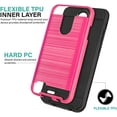 thumbnail image 6 of For Apple iPhone 11 (6.1") Rugged TPU + Hard PC Brushed Metal Texture Hybrid Dual Layer Defender Armor Shock Absorbing Phone Case Cover by Xpression [Pink], 6 of 8
