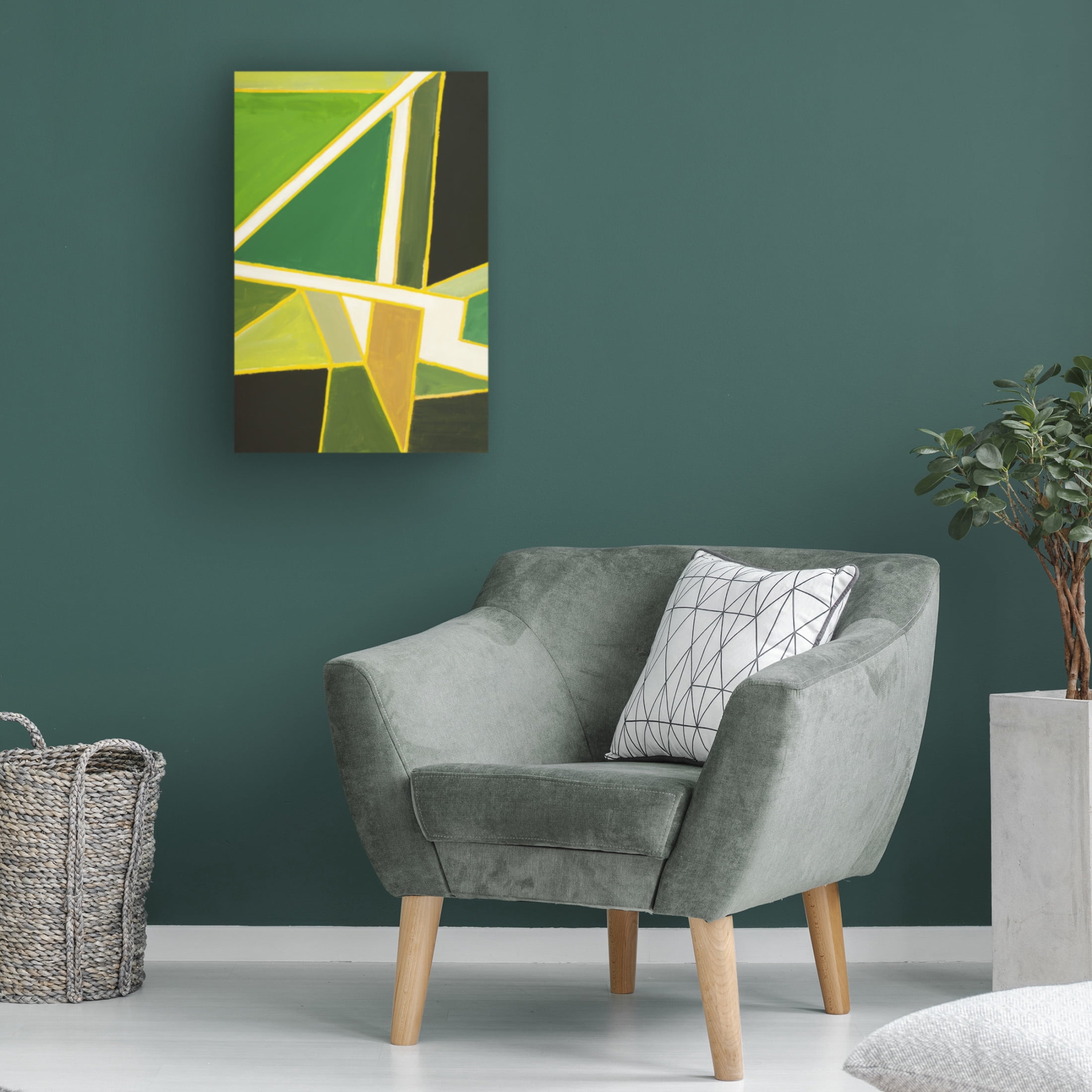 Canvas Wall Art - Incado 'Green Graphics' Wall Art for Living Room, Bedroom, or Office Décor by Trademark Fine Art - 12 x 19 Inches