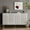 Gray, variant on Gray 4 Door Sideboard Server | Used in Dining Room, Keeps Essentials Organized | Matte Gray Finish, Stylish Appearance | Easy Assembly with Clear Instructions