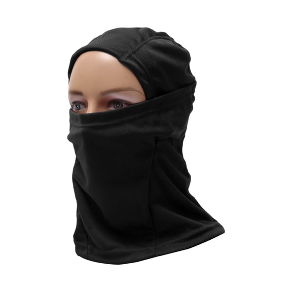 Full Face Mask Polyester Face Cover Breathable,Sweat-wicking Black 1 Pcs