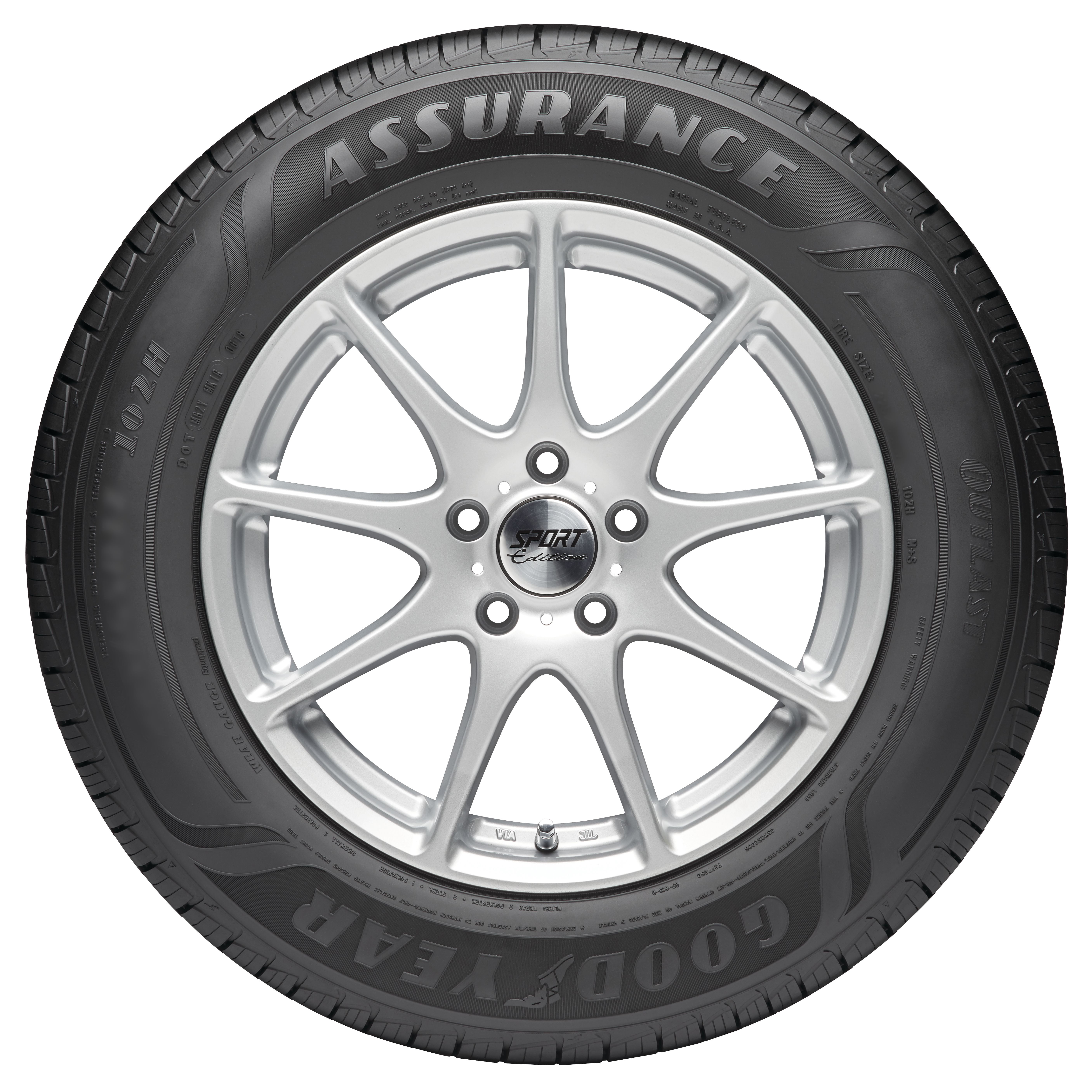 A/S 65K Mileage Warranty 2 Goodyear Assurance All Season 205/55R16 91H Tires 