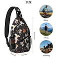 thumbnail image 5 of Sling Backpack,Retro Halloween Ghost Pattern Sling Bag with Water Bottle Holder,Waterproof Sling Bag for Men/Women with Headphone Jack for Hiking,Travel, 5 of 6