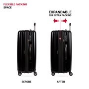SWISSGEAR Ridge Large Checked Hardside Expandable Luggage with 8 360 Spinner Wheels, TSA Lock, Black