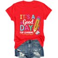 thumbnail image 7 of Fnhpitd First Day of School Teacher Shirt Women Teacher Life T-Shirt Back to School Teachers Appreciation Gift Tee Top Red,S, 7 of 7